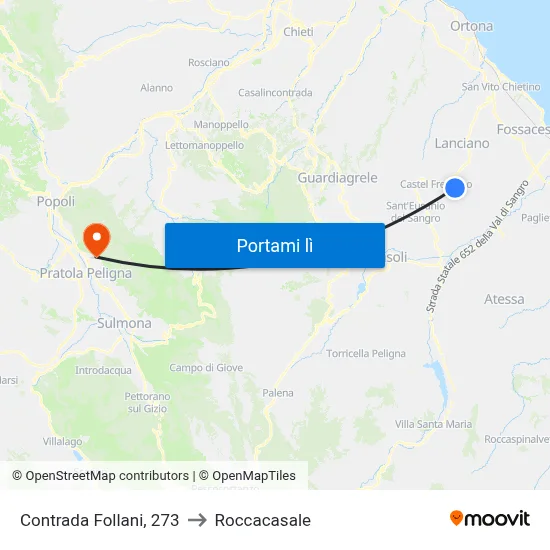 Contrada Follani, 273 to Roccacasale map