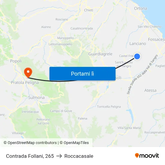 Contrada Follani, 265 to Roccacasale map