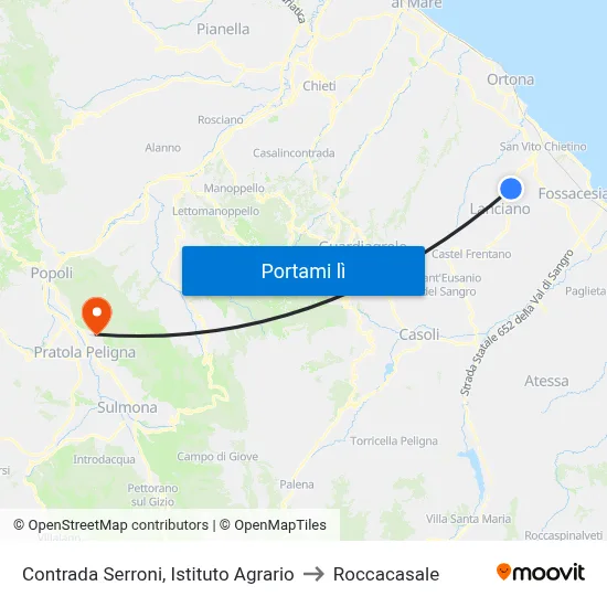 Contrada Serroni, Istituto Agrario to Roccacasale map