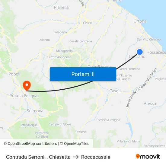 Contrada Serroni, , Chiesetta to Roccacasale map