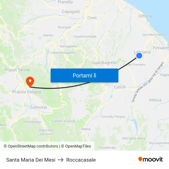 Santa Maria Dei Mesi to Roccacasale map