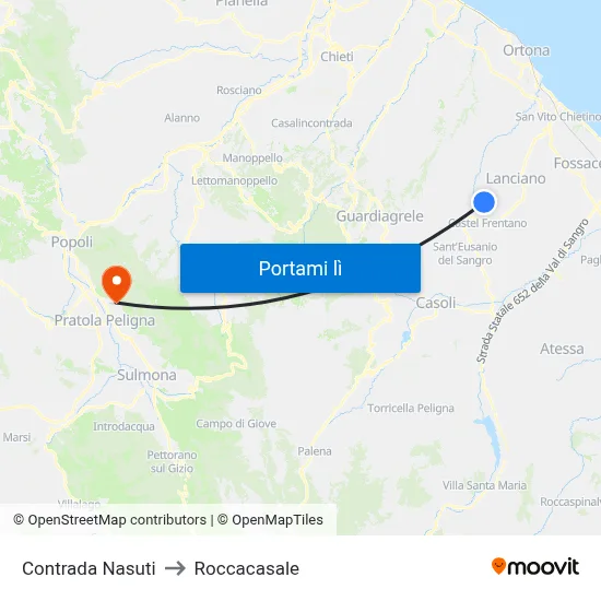 Contrada Nasuti to Roccacasale map