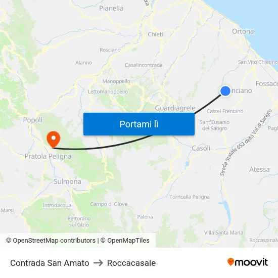 Contrada San Amato to Roccacasale map