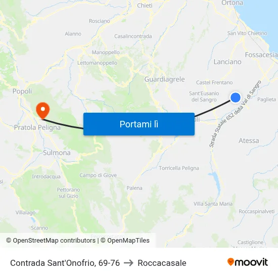 Contrada Sant'Onofrio, 69-76 to Roccacasale map