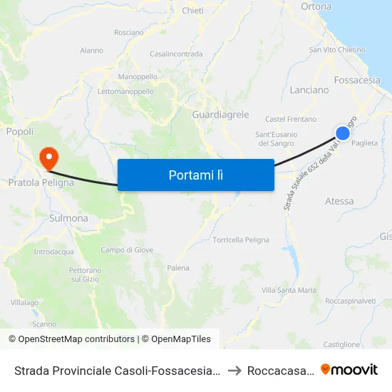 Strada Provinciale Casoli-Fossacesia, 2 to Roccacasale map
