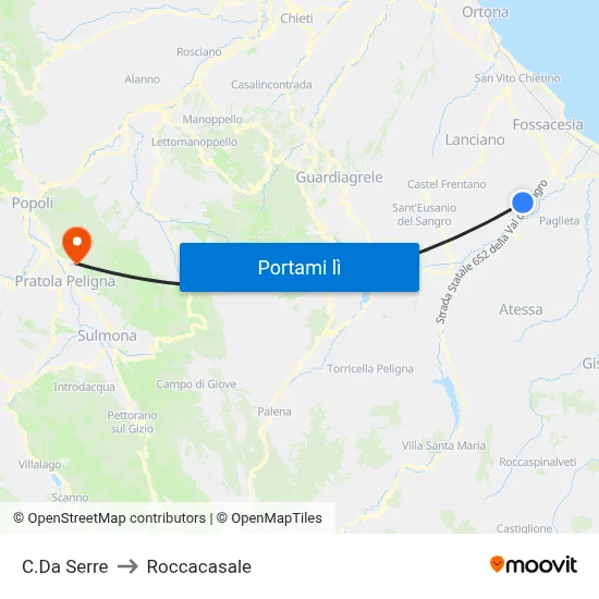 C.Da Serre to Roccacasale map