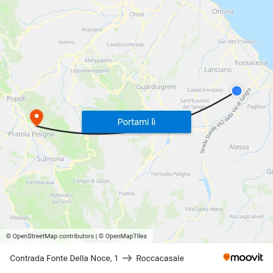 Contrada Fonte Della Noce, 1 to Roccacasale map