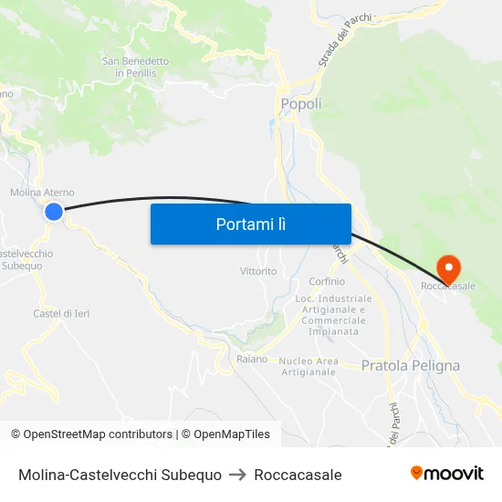 Molina-Castelvecchi Subequo to Roccacasale map