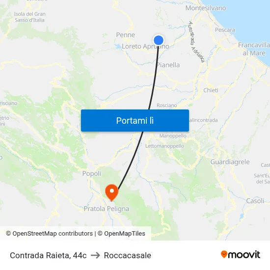 Contrada Raieta, 44c to Roccacasale map