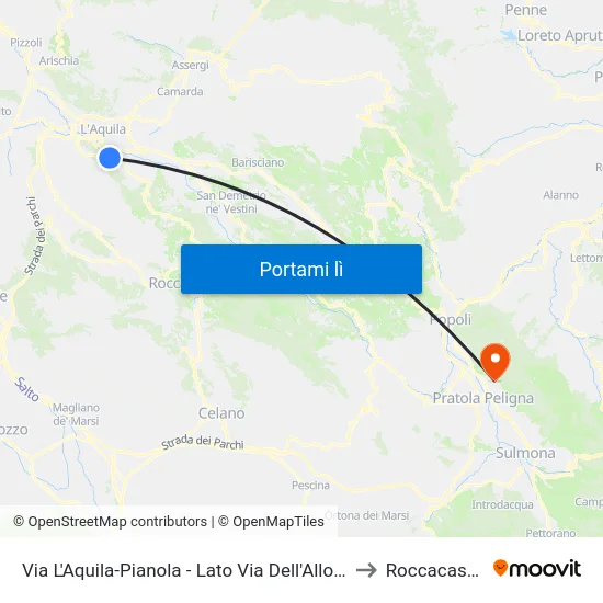 Via L'Aquila-Pianola - Lato Via Dell'Allodola to Roccacasale map