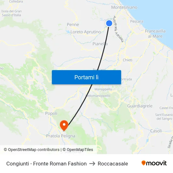 Congiunti - Fronte Roman Fashion to Roccacasale map