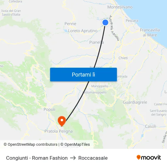 Congiunti - Roman Fashion to Roccacasale map