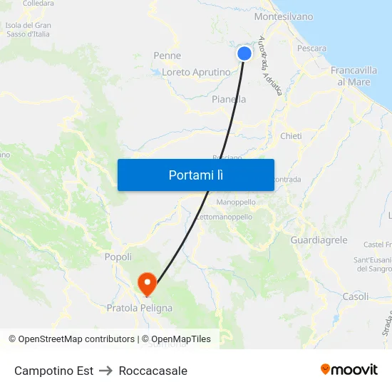Campotino Est to Roccacasale map