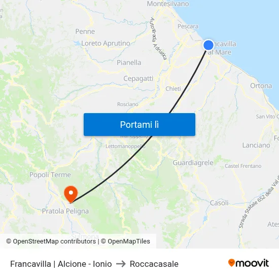 Francavilla | Alcione - Ionio to Roccacasale map