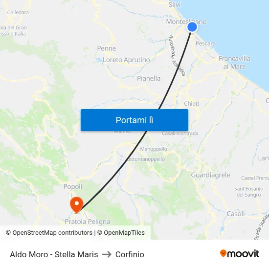 Aldo Moro - Stella Maris to Corfinio map