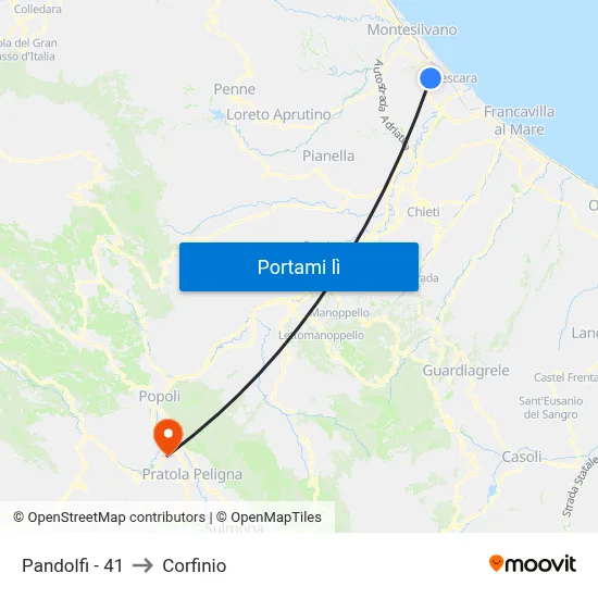 Pandolfi - 41 to Corfinio map