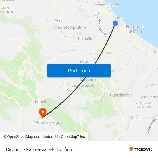 Circuito - Farmacia to Corfinio map