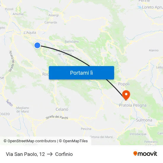 Via San Paolo, 12 to Corfinio map