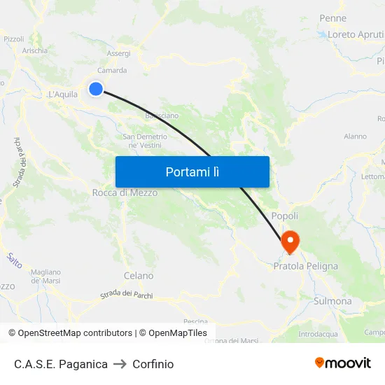C.A.S.E. Paganica to Corfinio map