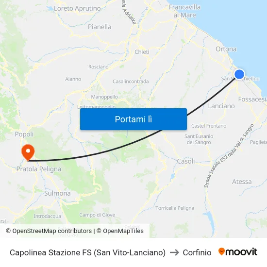 Capolinea Stazione FS (San Vito-Lanciano) to Corfinio map
