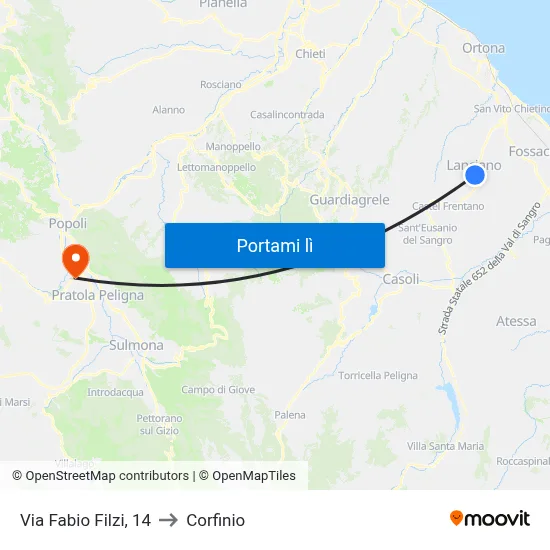 Via Fabio Filzi, 14 to Corfinio map