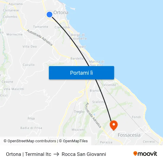 Ortona | Terminal Itc to Rocca San Giovanni map