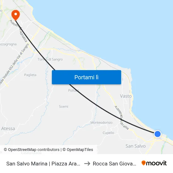 San Salvo Marina | Piazza Arafat to Rocca San Giovanni map