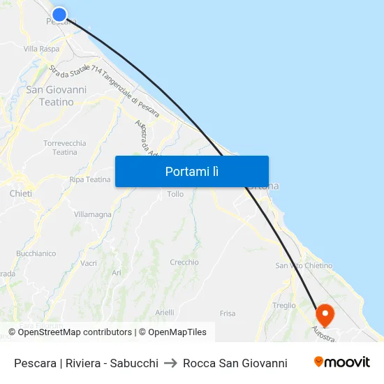 Pescara | Riviera - Sabucchi to Rocca San Giovanni map