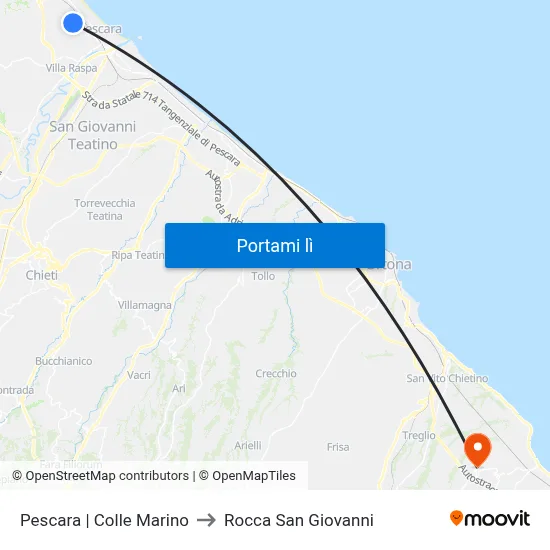 Pescara | Colle Marino to Rocca San Giovanni map