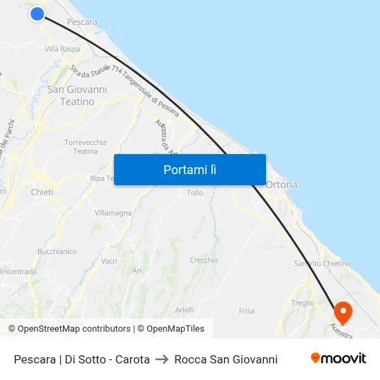 Pescara | Di Sotto - Carota to Rocca San Giovanni map