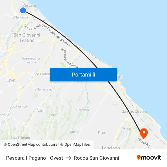 Pescara | Pagano - Ovest to Rocca San Giovanni map