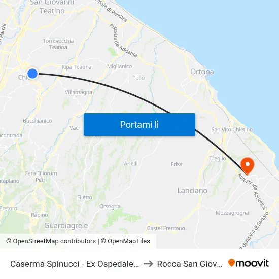 Caserma Spinucci - Ex Ospedale Civile to Rocca San Giovanni map