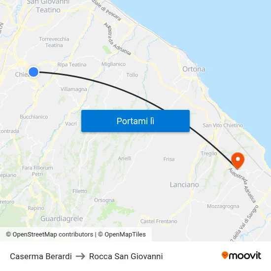 Caserma Berardi to Rocca San Giovanni map