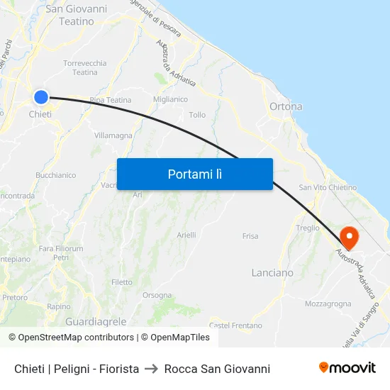 Chieti | Peligni - Fiorista to Rocca San Giovanni map
