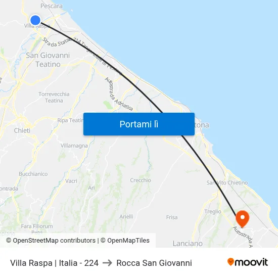 Villa Raspa | Italia - 224 to Rocca San Giovanni map
