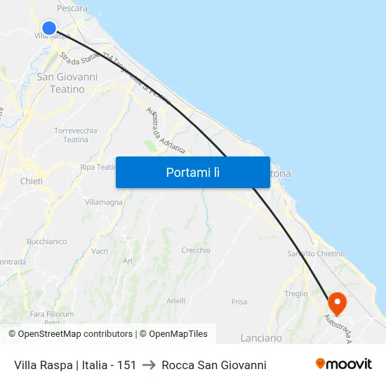 Villa Raspa | Italia - 151 to Rocca San Giovanni map