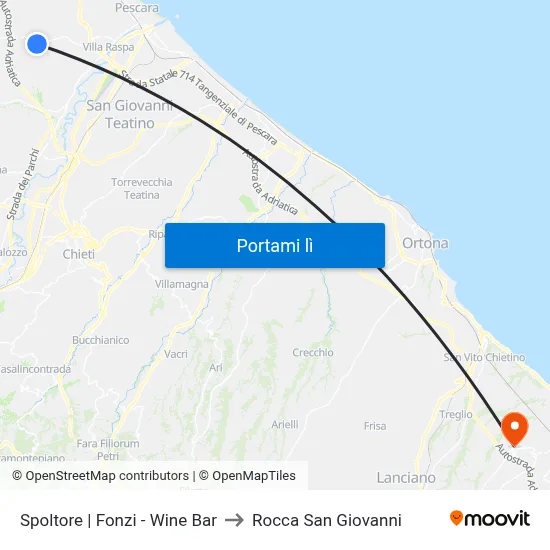 Spoltore | Fonzi - Wine Bar to Rocca San Giovanni map