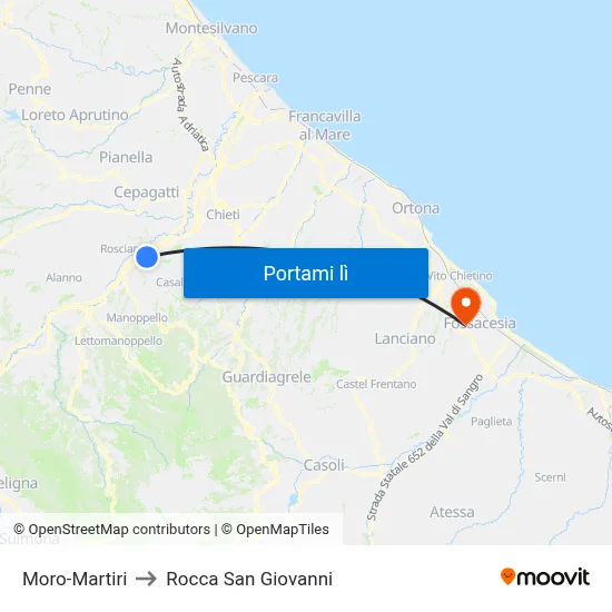 Moro-Martiri to Rocca San Giovanni map