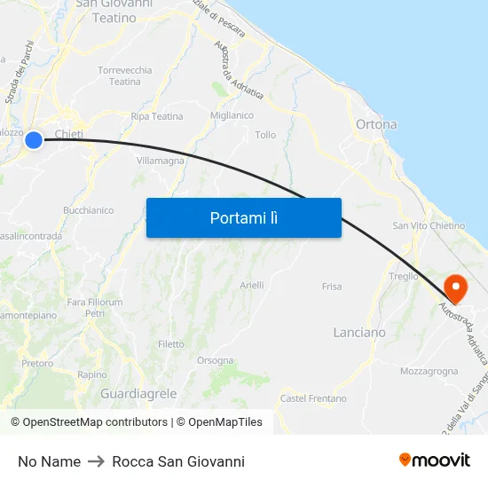 No Name to Rocca San Giovanni map