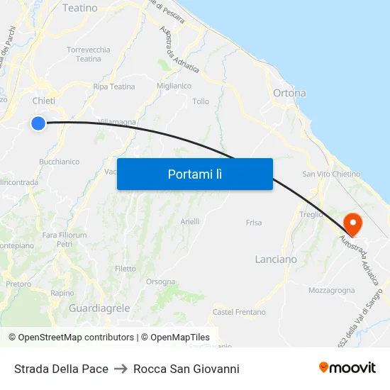 Strada Della Pace to Rocca San Giovanni map