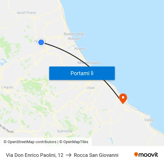 Via Don Enrico Paolini, 12 to Rocca San Giovanni map