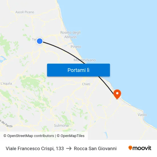 Viale Francesco Crispi, 133 to Rocca San Giovanni map
