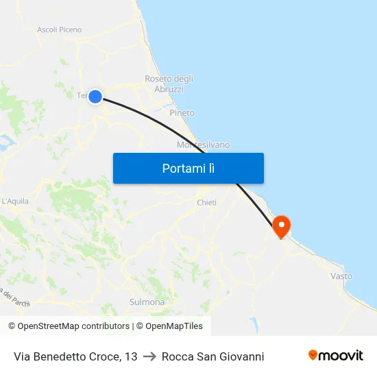 Via Benedetto Croce, 13 to Rocca San Giovanni map
