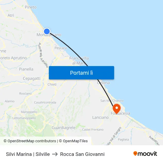 Silvi Marina | Silville to Rocca San Giovanni map