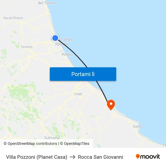 Villa Pozzoni (Planet Casa) to Rocca San Giovanni map