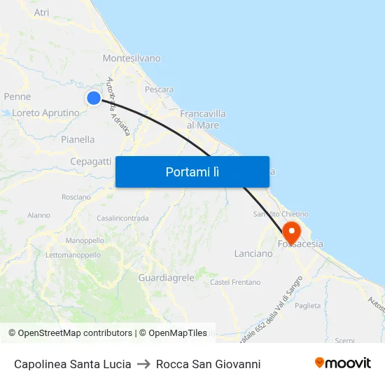 Capolinea Santa Lucia to Rocca San Giovanni map