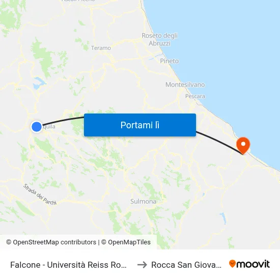 Falcone - Università Reiss Romoli to Rocca San Giovanni map