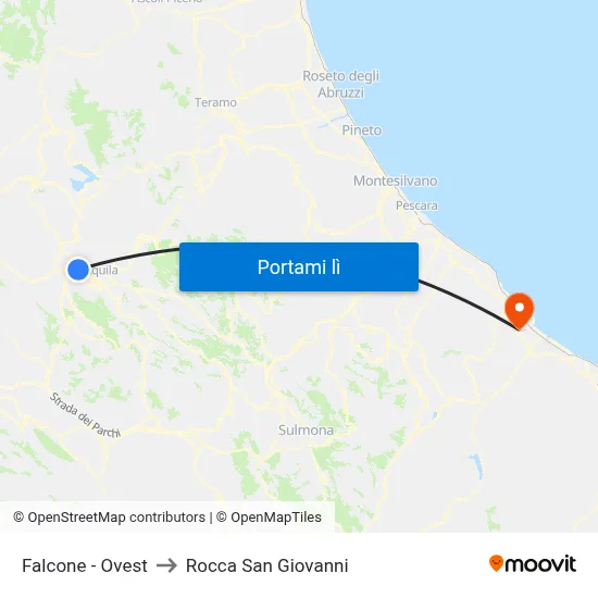 Falcone - Ovest to Rocca San Giovanni map