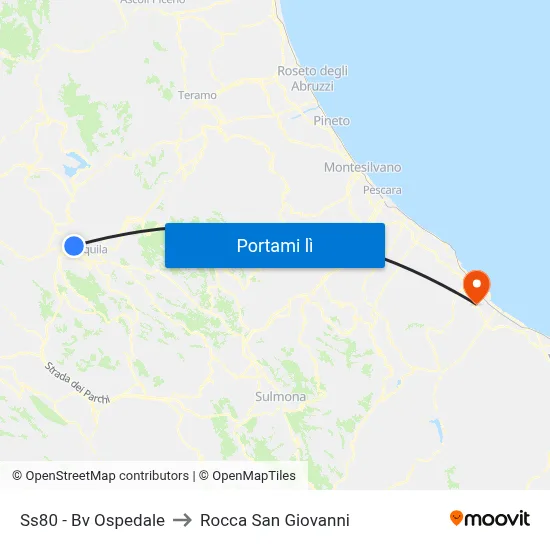 Ss80 - Bv Ospedale to Rocca San Giovanni map