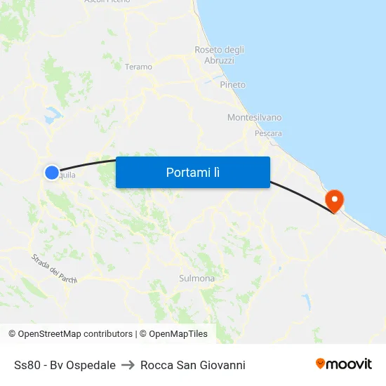 Ss80 - Bv Ospedale to Rocca San Giovanni map